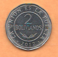 Bolivia 2 Bolivianos 2012 Steel Coin - Bolivia