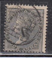 '1' Within Smaller Rhombhi, District Post,  4as Black, Madras Circle, British India Used, Early Indian Cancellations, - 1854 Britische Indien-Kompanie