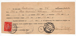 1936. KINGDOM OF YUGOSLAVIA,SLOVENIA,CERKNICA TO LEKENIK,CROATIA,PARCEL FORM,MISSING FRANKING - Segnatasse