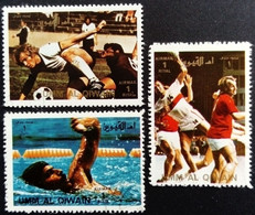 Umm Al Qiwain 1972 Sport Football Soccer Volley Natation Jeux Olympiques Olympic Games Mi 962 965 966 O Used - Umm Al-Qiwain