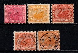 WESTERN AUSTRALIA - 1905-12 - Swan - Wmk. Crown & Double-lined A - USATI - Used Stamps