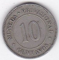 Perou 10 Centavos 1879,  Monnaie Provisoire ,en Cupronickel, KM# 198 - Pérou