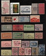0224- GERMANY -B.O.B- MODERN AND OLDIES - LABELS, REVENUES (REICH). LOT X 27 DIFFERENT - R- & V- Labels