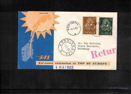 Norway 1963 SAS Flight From Oslo To Nordcap Interesting Letter - Briefe U. Dokumente