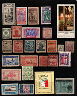 0231- SPAIN -B.O.B - LABELS - BARCELONA, ZARAGOZA, PUBLICITARY, RELIGIOUS, TELEGRAPHS. LOT X  27 - Colecciones