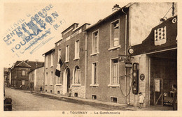 CPA -  TOURNAY  (65)  La Gendarmerie -  Garage, Pompe à Essence  - Cachet Central Garage E. SIMEO - TOURNAY . - Tournay