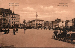 ! Old Postcard, Alte Ansichtskarte Warschau, Warszawa, Schloß Platz, 1. Weltkrieg, 1915, Abs. Brest Litowsk N. Posen - Pologne