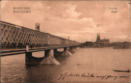 ! Old Postcard, Alte Ansichtskarte Warschau, Warszawa, Brücke, 1. Weltkrieg, Feldpost 1915, Abs. Brest Litowsk N. Posen - Polen