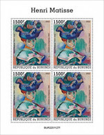 Burundi 2022, Art, Matisse, 4val In BF - Unused Stamps