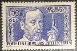 N°333 Chômeurs Intellectuels. Louis Pasteur 1Fr,50+50 Outremer. Neuf X - Nuevos