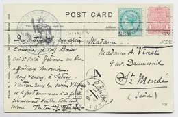 AUSTRALIA SOUTH WALES 1D+1/2C POST CARD SYDNEY 1916+ CONSULAT GENERAL DE FRANCE SYDNEY - Covers & Documents