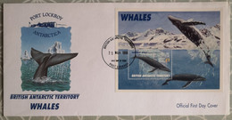 British Antarctic Territory 1996 FDC Whales Block - FDC