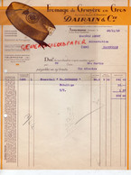 74- ANNEMASSE- BELLE FACTURE DAIRAIN-FROMAGE GRUYERE -FROMAGERIE  EMMENTHAL -9 RUE MARC COURRIAD- 1935 - Levensmiddelen