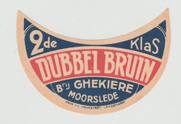 Ancienne étiquette Bière /  Oud Bieretiket - Dubbel Bruin - Brouwerij Ghekiere - Moorslede - Moorslede