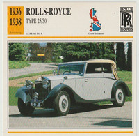 Verzamelkaarten Collectie Atlas: ROLLS-ROYCE 25/30 - Automobili