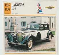 Verzamelkaarten Collectie Atlas: LAGONDA LG 45 - Automobili