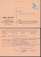 Spremberg N. L. Lokalausgabe Nr. 10A, 24.1.46, Karte Mit 6 Pfg. "Gebühr Bezahlt", Firmenbedarf - Zone Soviétique