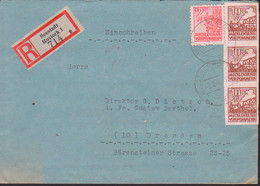 Seestadt Rostock R-Brief 7.2.46, Portogenau Mit SBZ 35x(3) Untere Mke Mit  4 Mm Riss, Mecklenburg -Vorpommern - Zone Soviétique