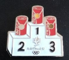 Pin's - COCA COLA - Jeux Olympiques - ALBERVILLE 92 - Podium 1 2 3 - - Coca-Cola