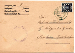 55496 - Deutschland / Saargebiet 15F Dienst EF A Bf SULZBACH -> Saarlouis - Storia Postale