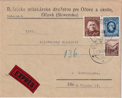 SLOVAQUIE LETTRE EXPRES DE OCOVA 1943 - Storia Postale