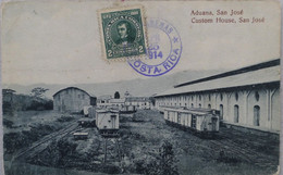 C. P. A. : COSTA RICA : Aduana, SAN JOSE, Custom House, Sello En 1914, éditadas Por Maria V. De Lines, San José & Limon - Costa Rica
