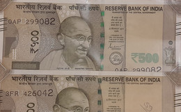 INDIA 2021 Rs. 500.00 Rupees Note "MAJOR SHIFTING In FACE Of GANDHI" USED 100% Genuine Guaranteed As Per Scan - Inde