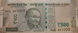 INDIA 2017 Rs. 500.00 Rupees Note "printing Shifted Towards Lower Side" USED 100% Genuine Guaranteed As Per Scan - Inde