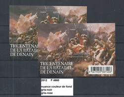 Variété Feuillet De 2012 Neuf**  Y&T N° F 4660 Fond Gris-vert & Fond Gris-rose - Unused Stamps