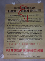 PARTI REPUBLICAIN 1958 - 58x80  - Affiche Pliée D'époque, Au Dos Affranchissement - Très Bon état - Plakate