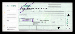 Zaire Cheque Unión De Bancos Zairianos 19xx EBC XF - Zaïre