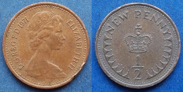 UK - 1/2 New Penny 1971 KM# 914 Elizabeth II Decimal Coinage (1971-2022) - Edelweiss Coins - 1/2 Penny & 1/2 New Penny