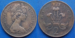 UK - 2 New Pence 1977 "Welsh Plumes And Crown" KM# 916 Elizabeth II Decimal Coinage (1971-2022) - Edelweiss Coins - 2 Pence & 2 New Pence