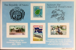 Nauru 1974 UPU Minisheet MNH - Nauru