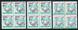 YUGOSLAVIA 1990 Surcharge 2/0.40 D.. Both Perforations And Types In Blocks Of 4  MNH / **.  Michel 2442 IA.C, 2442 II - Nuevos