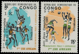 655/656** - Premiers Jeux Congolais à / Eerste Congolese Spelen In / Erste Kongolesische Spiele In - Kinshasa - CONGO - Volleyball