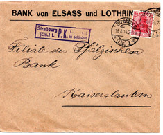 55545 - Deutsches Reich - 1914 - 10Pfg Germania EF A Bf M Dt Zensur STRASSBURG -> Kaiserslautern - Storia Postale