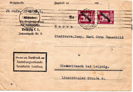 55546 - Deutsches Reich - 1928 - 2@30Pfg Dienst A ZU-Bf LEIPZIG -> Wiederitzsch - Lettres & Documents