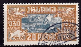 IS313 – ISLANDE – ICELAND – 1930 – PARLIAMENT MILLENARY – SG # 175 USED 59 € - Aéreo