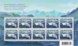 Blaadje Met 10 Zegels "Forschunsstation Jungfraujoch" - Unused Stamps