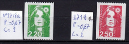 Timbres Provenant De Roulette, Neufs ** Marianne Du Bicentenaire N° 2718a Et 2719a - Unused Stamps