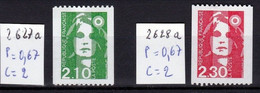 Timbres Provenant De Roulette, Neufs ** Marianne Du Bicentenaire N° 2628a Et 2627a - Unused Stamps
