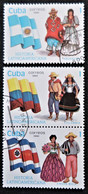 Timbres De  Cuba 1990 Latin-American History - Flags And Traditional Costumes  Y&T N° 3059_3062_3063 - Usati