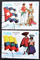 Timbres De  Cuba 1990 Latin-American History - Flags And Traditional Costumes  Y&T N° 3064 Et 3067 - Usados