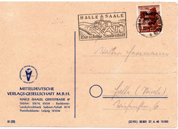 55583 - SBZ - 1949 - 10Pfg Berlin "SBZ" A OrtsKte HALLE - Altri & Non Classificati