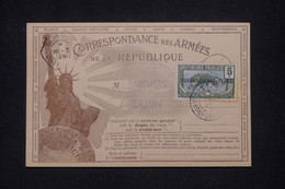 OUBANGUI CHARI - Affranchissement Panthères De Bangui Sur Carte FM Pour Dijon En 1919  - L 134841 - Brieven En Documenten