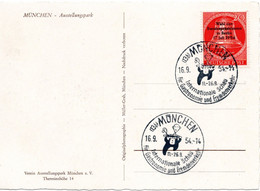 55600 - Berlin - 1954 - 20Pfg Bundespraesidentenwahl EF A AnsKte SoStpl MUENCHEN - ... GASTRONOMIE UND FREMDENVERKEHR - Brieven En Documenten
