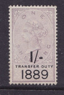GB Fiscal/ Revenue Stamp.  Transfer Duty 1/-  No Gum - Fiscaux