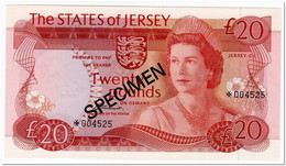 JERSEY,20 POUNDS,1976-88,P.14,SPECIMEN,UNC - Jersey