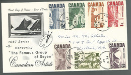 59556) Canada FDC Group Of Seven Postmark Cancel Victoria 1967 - 1961-1970
